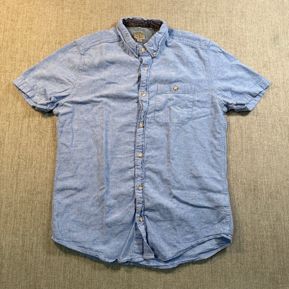 Next Supply Mens Light Blue Linen Blend Short Sleeve Button Down Shirt Size M